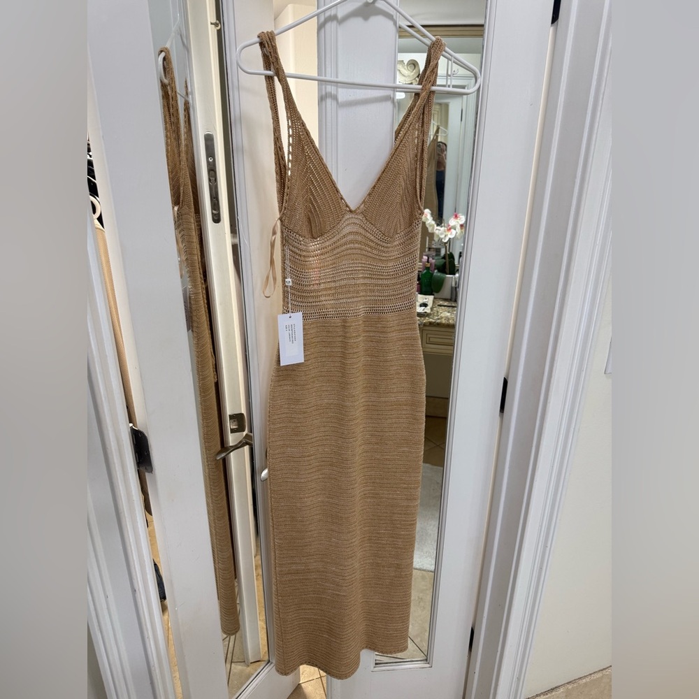 Ronny Kobo Collection Tan Knit Dress